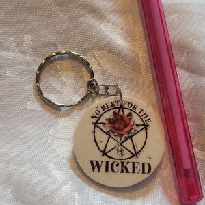 🌲BUY 1 GET 1 FREE 🌲Wicked Keychain with Red Rose Design